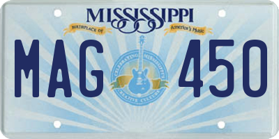 MS license plate MAG450