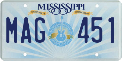 MS license plate MAG451