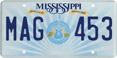 MS license plate MAG453