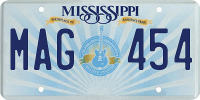 MS license plate MAG454