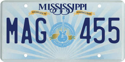 MS license plate MAG455