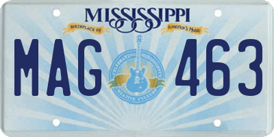 MS license plate MAG463