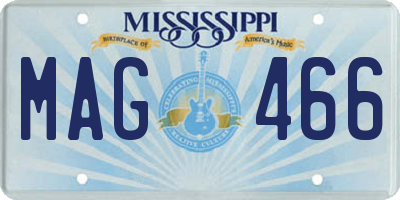 MS license plate MAG466