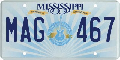 MS license plate MAG467