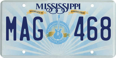 MS license plate MAG468