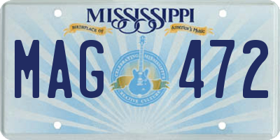 MS license plate MAG472