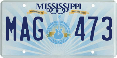 MS license plate MAG473