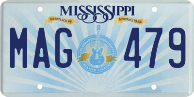 MS license plate MAG479