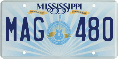 MS license plate MAG480