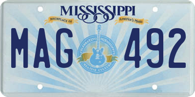 MS license plate MAG492