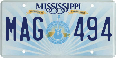 MS license plate MAG494
