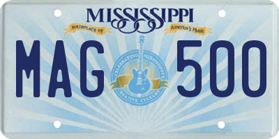 MS license plate MAG500