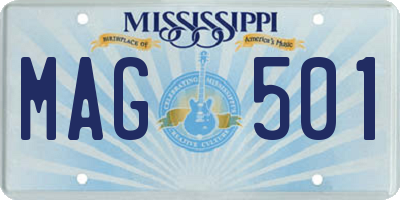 MS license plate MAG501