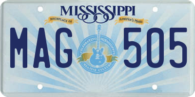 MS license plate MAG505