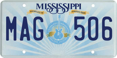 MS license plate MAG506