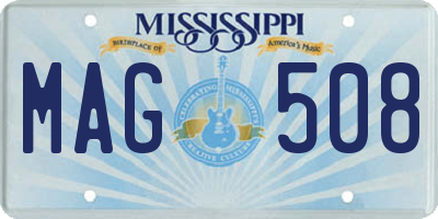 MS license plate MAG508