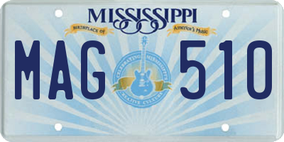 MS license plate MAG510