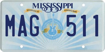MS license plate MAG511