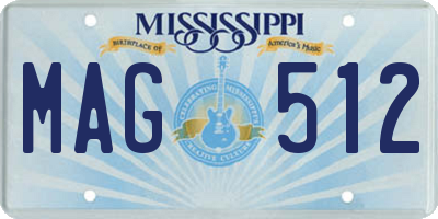 MS license plate MAG512