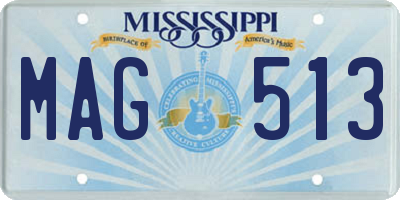 MS license plate MAG513