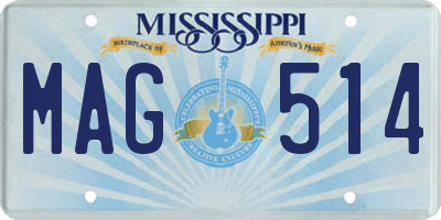 MS license plate MAG514