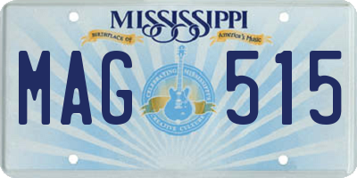 MS license plate MAG515