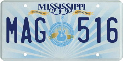 MS license plate MAG516