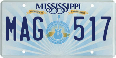 MS license plate MAG517
