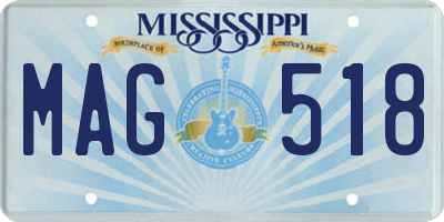 MS license plate MAG518