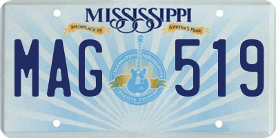 MS license plate MAG519