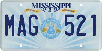 MS license plate MAG521