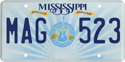 MS license plate MAG523