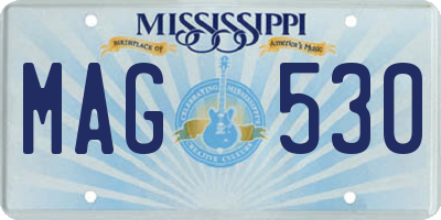 MS license plate MAG530