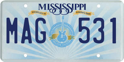 MS license plate MAG531