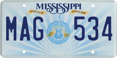 MS license plate MAG534