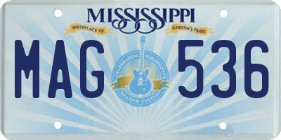 MS license plate MAG536