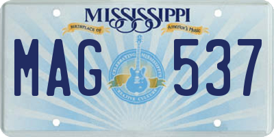 MS license plate MAG537