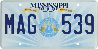 MS license plate MAG539