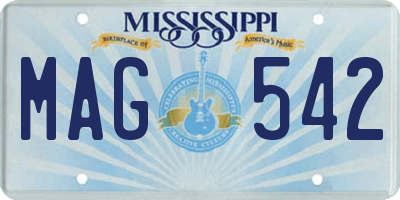 MS license plate MAG542