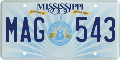 MS license plate MAG543
