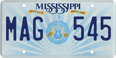 MS license plate MAG545