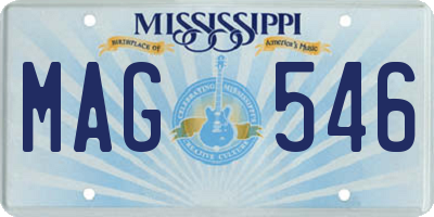 MS license plate MAG546
