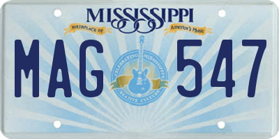 MS license plate MAG547