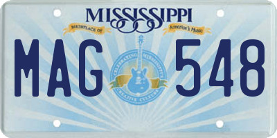 MS license plate MAG548