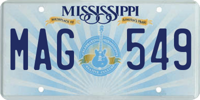 MS license plate MAG549