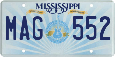 MS license plate MAG552