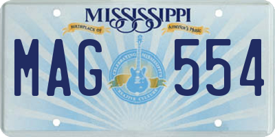 MS license plate MAG554