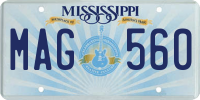 MS license plate MAG560