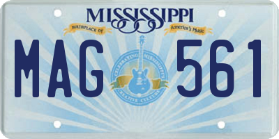MS license plate MAG561