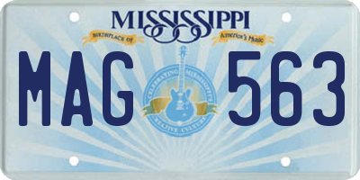 MS license plate MAG563